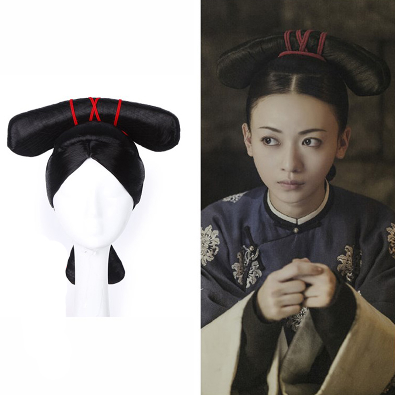 影视延禧攻略魏璎珞同款旗头燕尾假发整顶假发套清朝皇后妃子发套