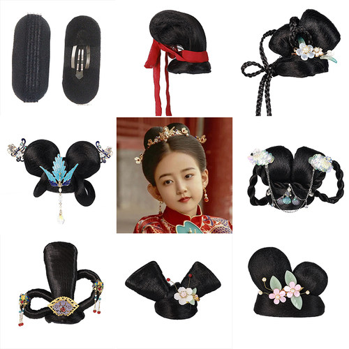 可爱仙气古装儿童假发包套装