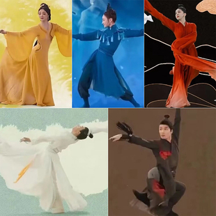 国色古典舞演出服春晚服装 水袖 舞蹈表演服装 女汉服春晚同款 古装