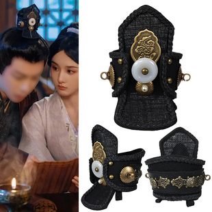 古铜复古头饰汉服妆造摄影道具折腰影视剧同款男主束发发冠纯手工