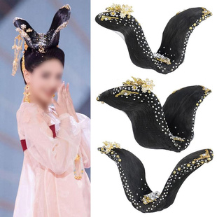 唐制丽人行假发包舞蹈假发舞台演出假发包发髻佟丽娅芒种同款假发