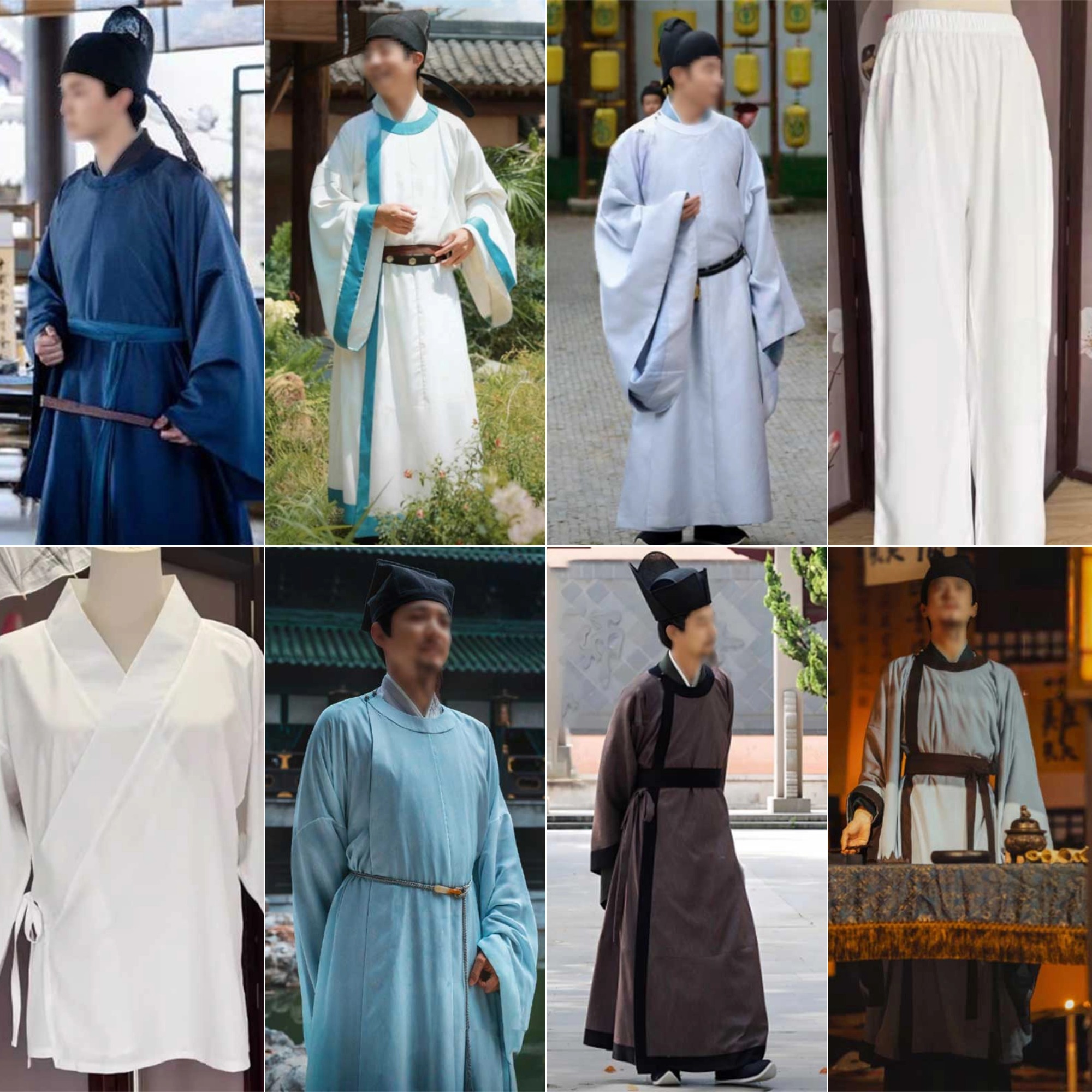 宋朝诗人文人古装圆领袍书生文官