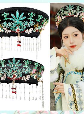 影视剧头饰剧组道具钿帽帽子清宫旗头皇后朝服钿子佃帽清朝头饰