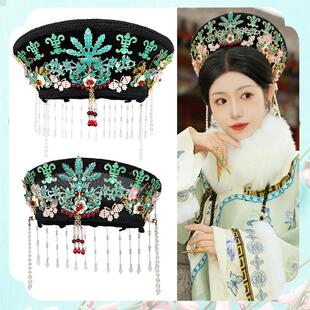 影视剧头饰剧组道具钿帽帽子清宫旗头皇后朝服钿子佃帽清朝头饰