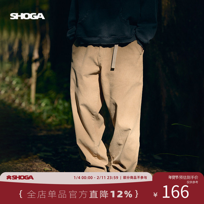 SHOGA日系复古灯芯绒休闲裤男秋冬新款户外直筒阔腿宽松休闲长裤,男装,休闲裤,淘宝优惠券,粉丝福利购,淘宝优惠卷