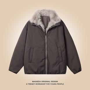 情侣冬装 男女加厚毛领棉服保暖休闲百搭棉衣2025新款 外套 冬季 美式