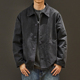 做旧牛仔外套纯色翻领百搭上衣男款 秋季 男生痞帅美式 春秋贴袋夹克