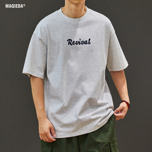 美式字母印花短袖T恤300克重磅T