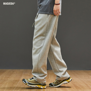 潮 男宽松卫裤 马切达2025秋冬美式 复古重磅纯色简约直筒垂感休闲裤