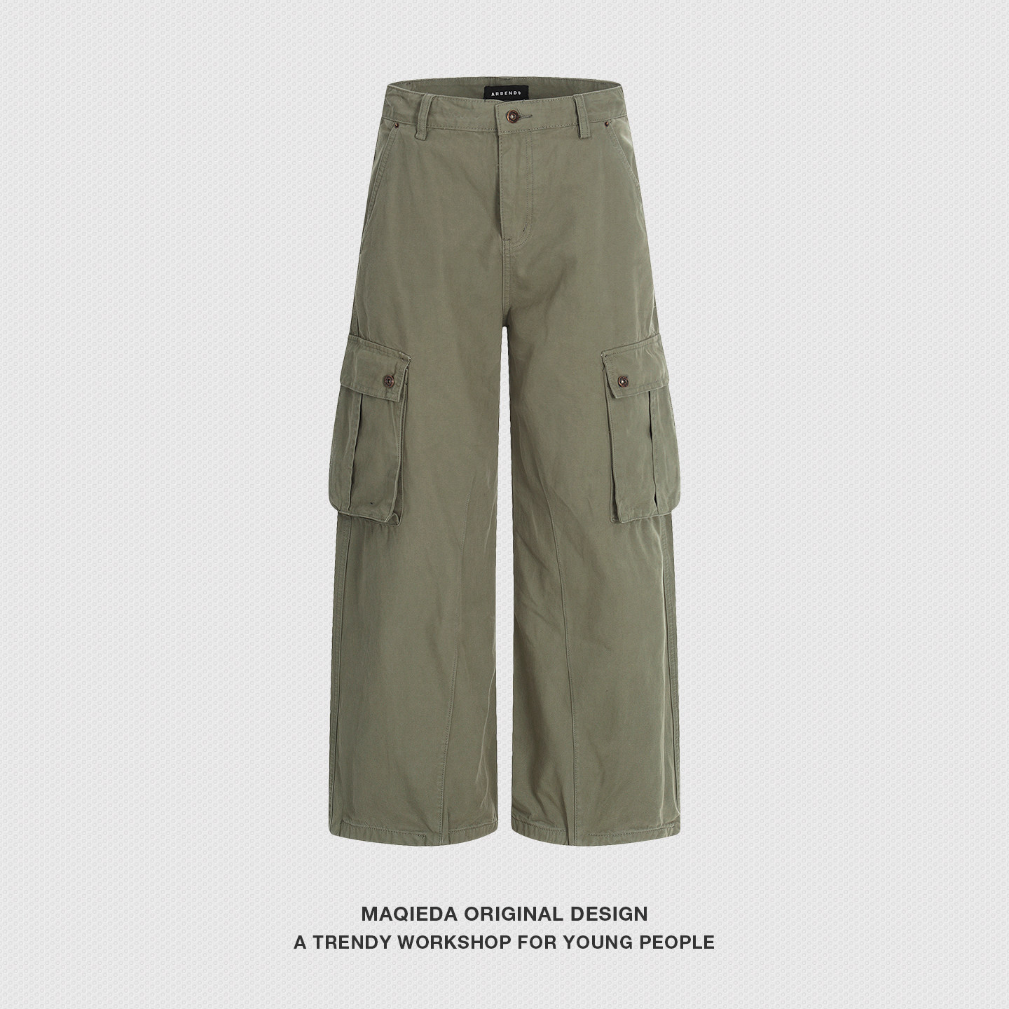 马切达美式工装风军绿色大口袋休闲裤男宽松直筒阔腿裤男潮流百搭,男装,休闲裤,淘宝优惠券,粉丝福利购,淘宝优惠卷