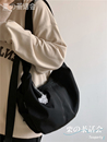 茶话会ins暗黑风大容量饺子包女 休闲尼龙单肩包大学生上课斜挎包