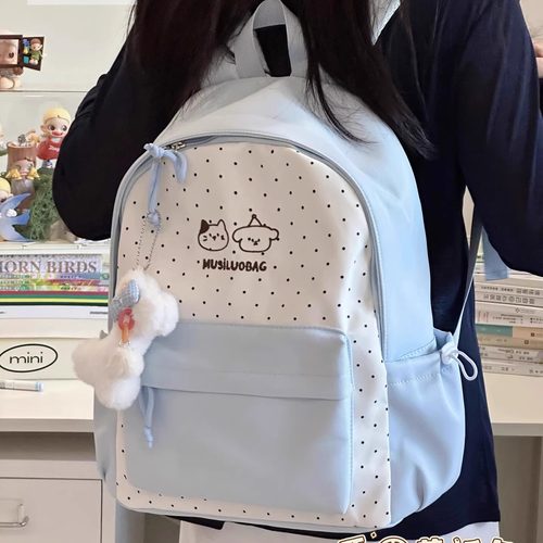 茶话会ins风可爱少女书包 初中女生高中学生双肩包女休闲百搭背包