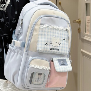 ins风少女校园减负背包 休闲大容量双肩包初中女生高中学生书包女