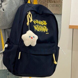 日系ins简约休闲百搭双肩包 校园初高中学生书包女大容量电脑背包