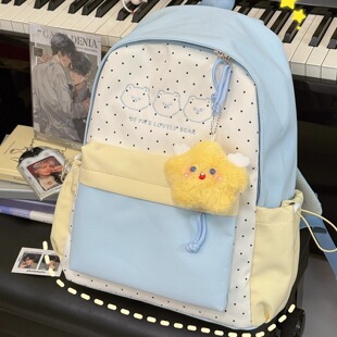 茶话会可爱少女双肩包 日系ins风初高中学生书包女休闲轻便小背包