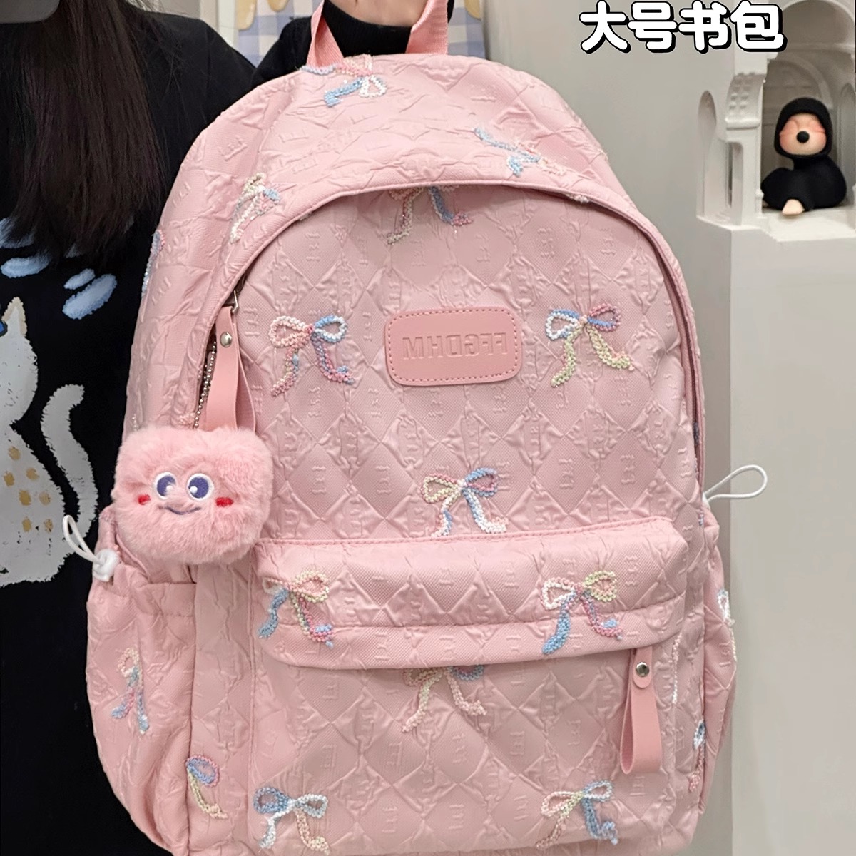 谁懂啊！介蝴蝶结书包敲可爱的