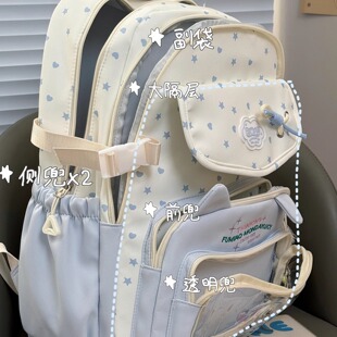 茶话会日系甜美可爱学院风双肩包女初高中学生大容量书包电脑背包
