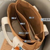 大容量单肩包女简约休闲托特包学生轻便通勤上课帆布包手提补习袋