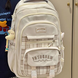 茶话会学院风双肩包初中女生高中学生书包女大容量多隔层上课背包
