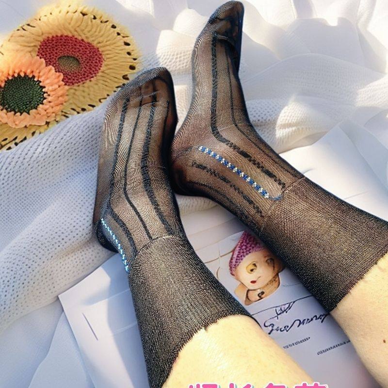 新品男士锦纶丝袜2双老式松口袜商务正装透气舒适中老年不勒脚脖