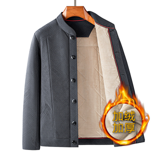 新款中老年男士小棉衣爸爸冬装外套加绒加厚秋冬老人爷爷棉服棉袄