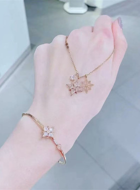 女项链星雪花手镯手链耳环戒指