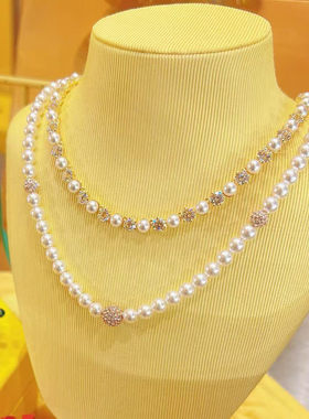 女水晶珍珠项水晶珍珠项链