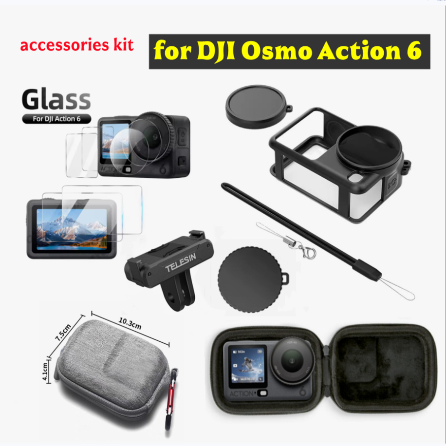 适用大疆 Action6镜头防护盖硅胶保护套磁吸底座收纳包钢化膜配件,3C数码配件,摄像机配件,淘宝优惠券,粉丝福利购,淘宝优惠卷