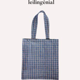 leilingenial｜售罄欣赏 手织老布粗布托特包帆布包格子
