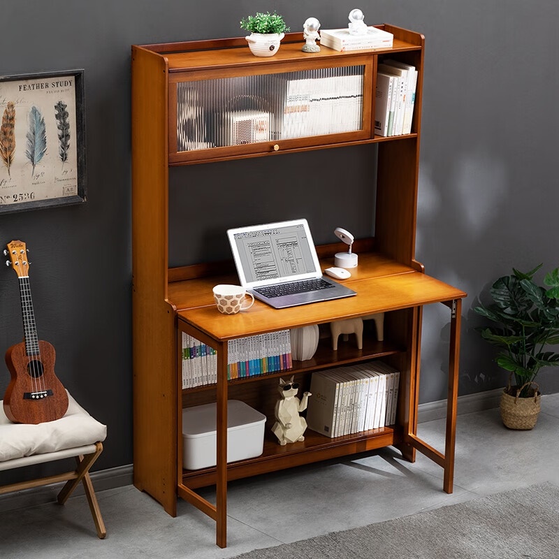 书桌学生家用书架书柜一体电脑桌