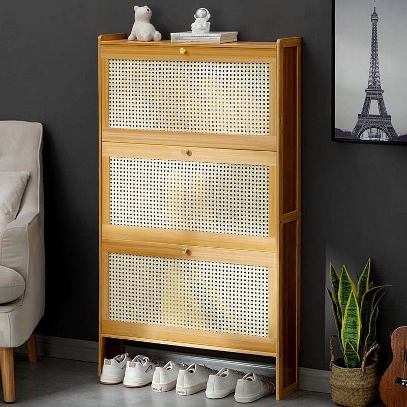 超薄鞋柜17cm经济型家用门口多功能组装简约现代门口翻斗式小鞋柜