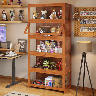 亚克力展示盒开门带锁乐高手办模型收纳防尘盒盲盒积木娃娃展示柜