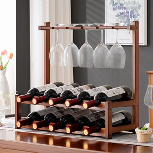 简易酒架置物架家用客厅红酒柜展示架简约摆件吧台葡萄酒摆放架子