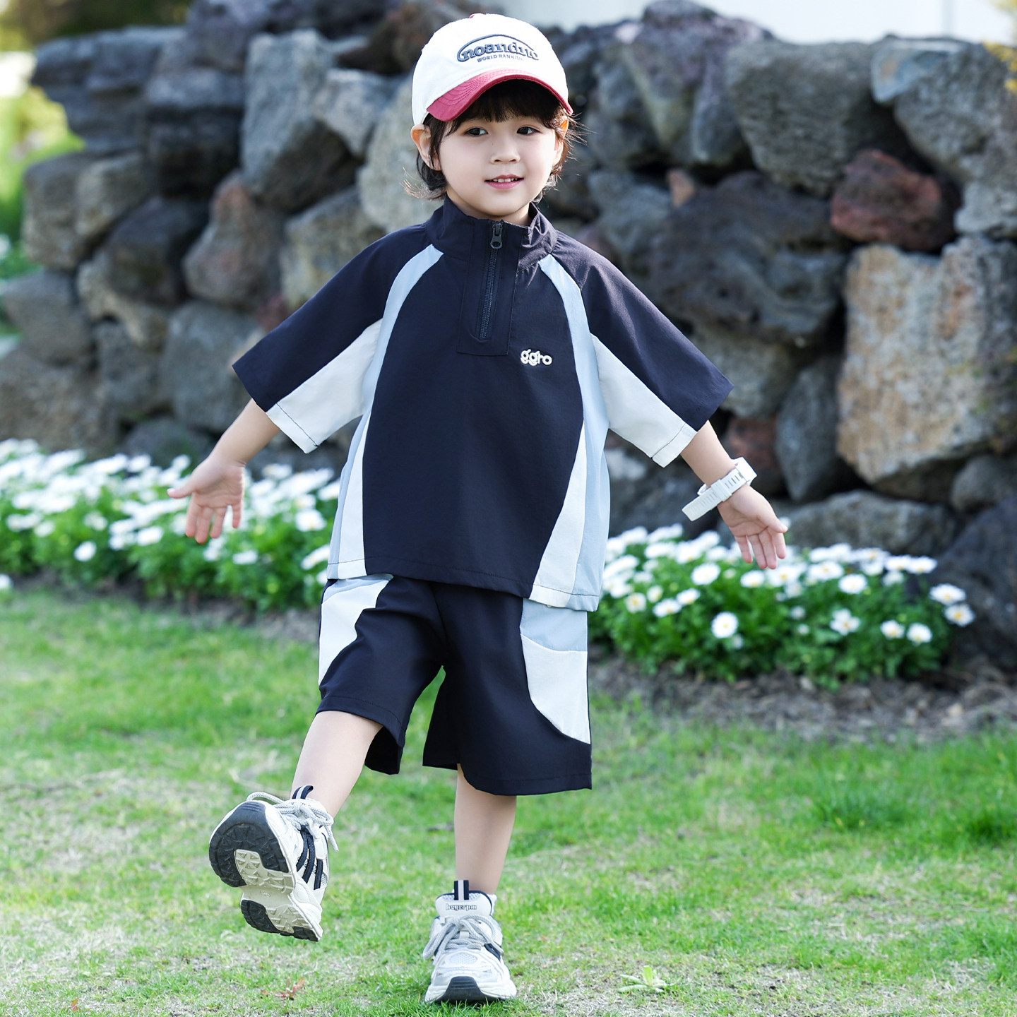 套男童夏季装2026新款儿童韩版工运动装风短袖两件套夏天帅气衣服