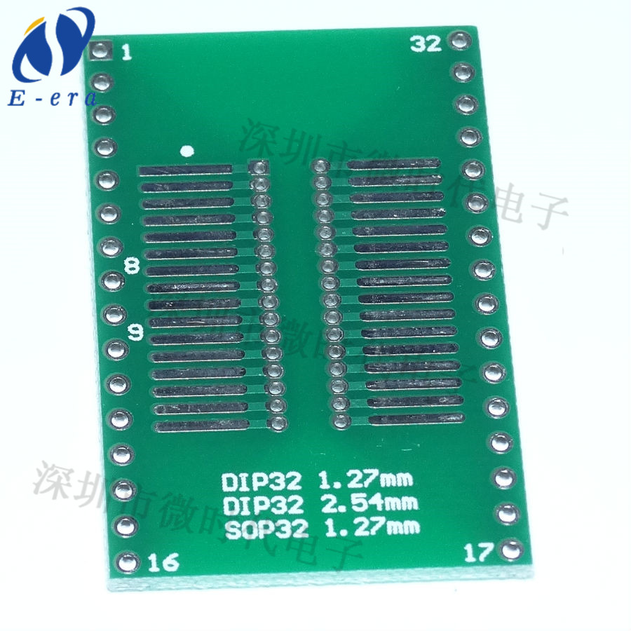 SOP32转DIP32 宽窄体转接板 SOIC32转换座 1.27转2.54mm 016 电子元器件市场 PCB电路板/印刷线路板 原图主图