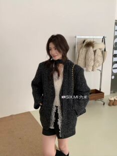 高端欧货2025冬装新款V领内胆90白鸭绒羽绒服女小香风千金风外套