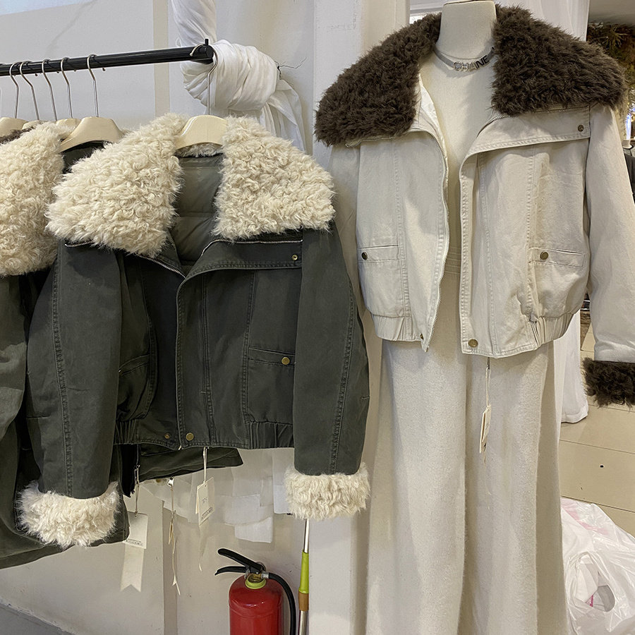 韩系2025冬季新款时尚小个子毛毛翻领时尚羽绒内胆短派克服夹克衫,女装/女士精品,短外套,淘宝优惠券,粉丝福利购,淘宝优惠卷