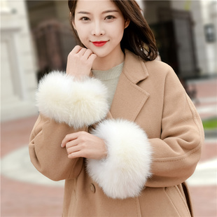 真毛狐狸毛毛袖口袖套皮草手腕套狐狸毛护腕拍拍圈毛圈手环毛袖子