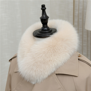 真狐狸毛围巾女百搭加厚保暖毛毛皮草围脖52厘米磁扣毛领龙心平替