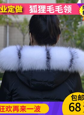 貉子毛羽绒服银灰色帽条单买