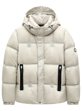 H1329冬季男式羽绒服 鸭绒商务休闲保暖防风外套 白色