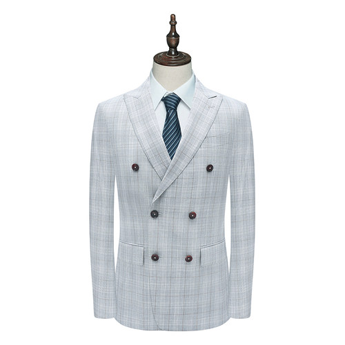 B1548鸟男式春秋西服 绵羊毛两粒双排扣双开衩商务西装211267