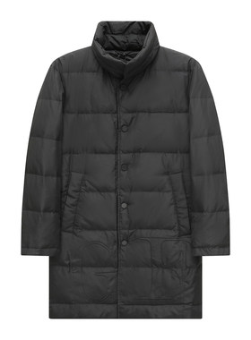 H1342冬季男式羽绒服 白鸭绒商务休闲保暖防风外套 黑色