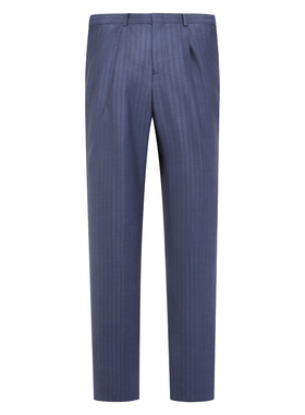 SA6萨BA蒂N春秋男式西裤 羊毛中腰修身商务休闲长裤 深蓝色