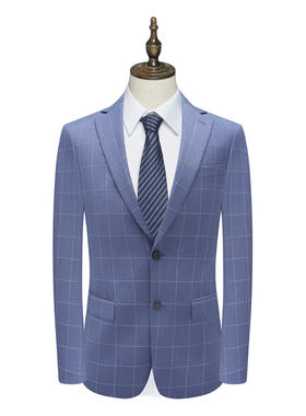 B1594鸟男式春秋西服 绵羊毛两粒扣后中开衩商务西装 213070