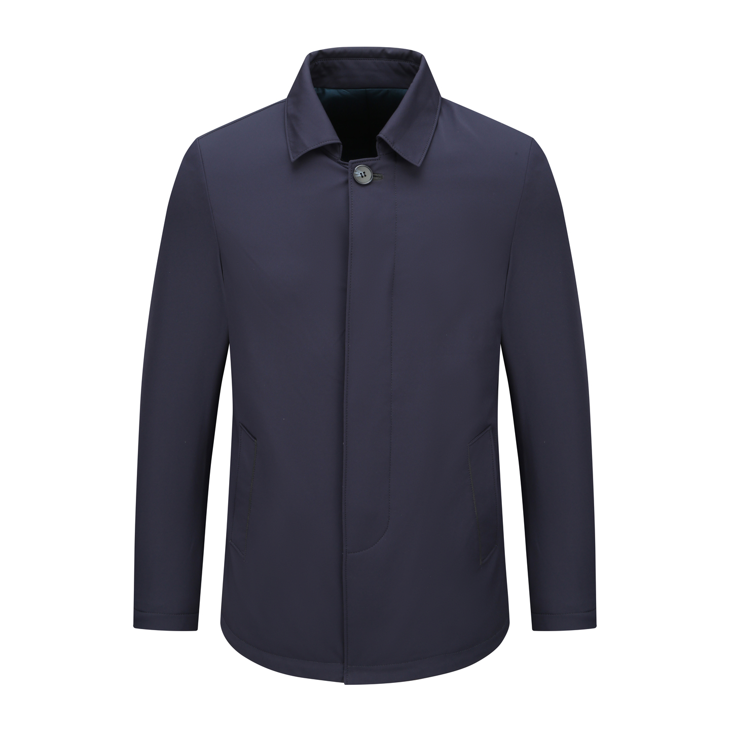 H1237秋冬男式羽绒服 白鸭绒商务休闲保暖防风外套 深蓝色