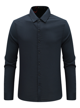 AB1430邦纳男春秋长袖衬衫 休闲商务上衣 深蓝色 时尚都市