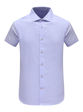 F3603恺夏季男式短袖衬衫 棉百搭商务休闲上衣免烫 淡紫色