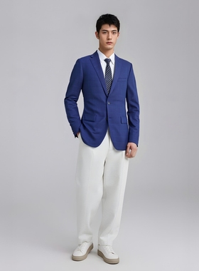 CA381 机场货 卡春秋男式西服 羊毛两粒扣后中开衩商务西装外套