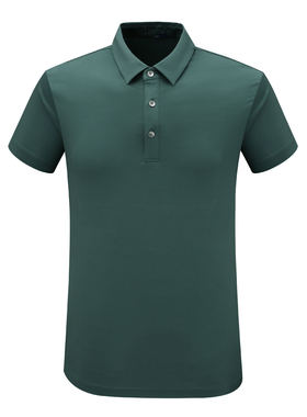 F3794鸟男式夏季短袖T恤 棉翻领套头休闲商务上衣 绿色弹力